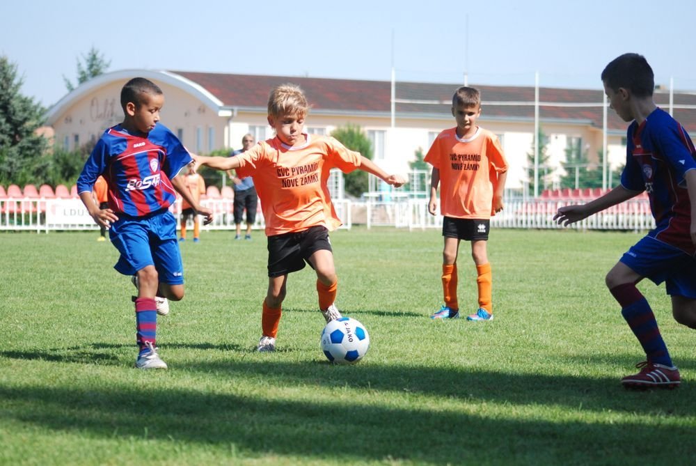 Children playing a soccer match